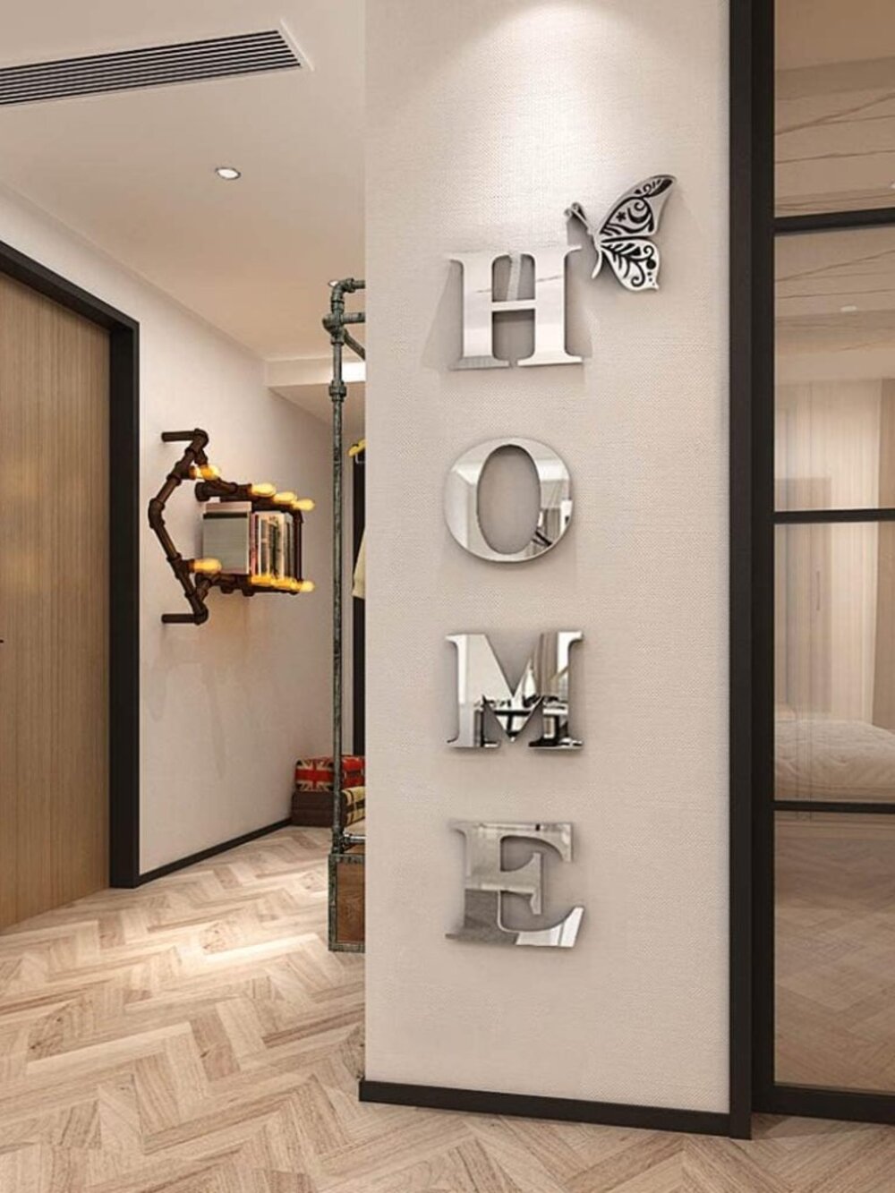 Home Wall Decor Letter Signs Acrylic Mirror Wall Stickers Decorations for Living